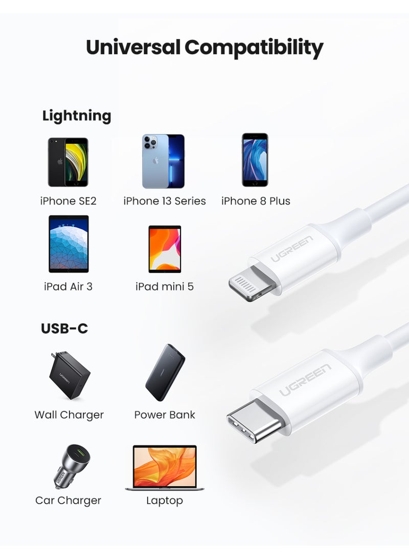 يو جرين 2 Pack iPhone Cable 1M MFI Certificated Type C to Lightning Charger Cable Fast Charging Compatible for iPhone 14 Pro Max/13/12/11 Airpods iPad 9 iPad mini iPad Air Magic Mouse High Speed Transfer - Image 5