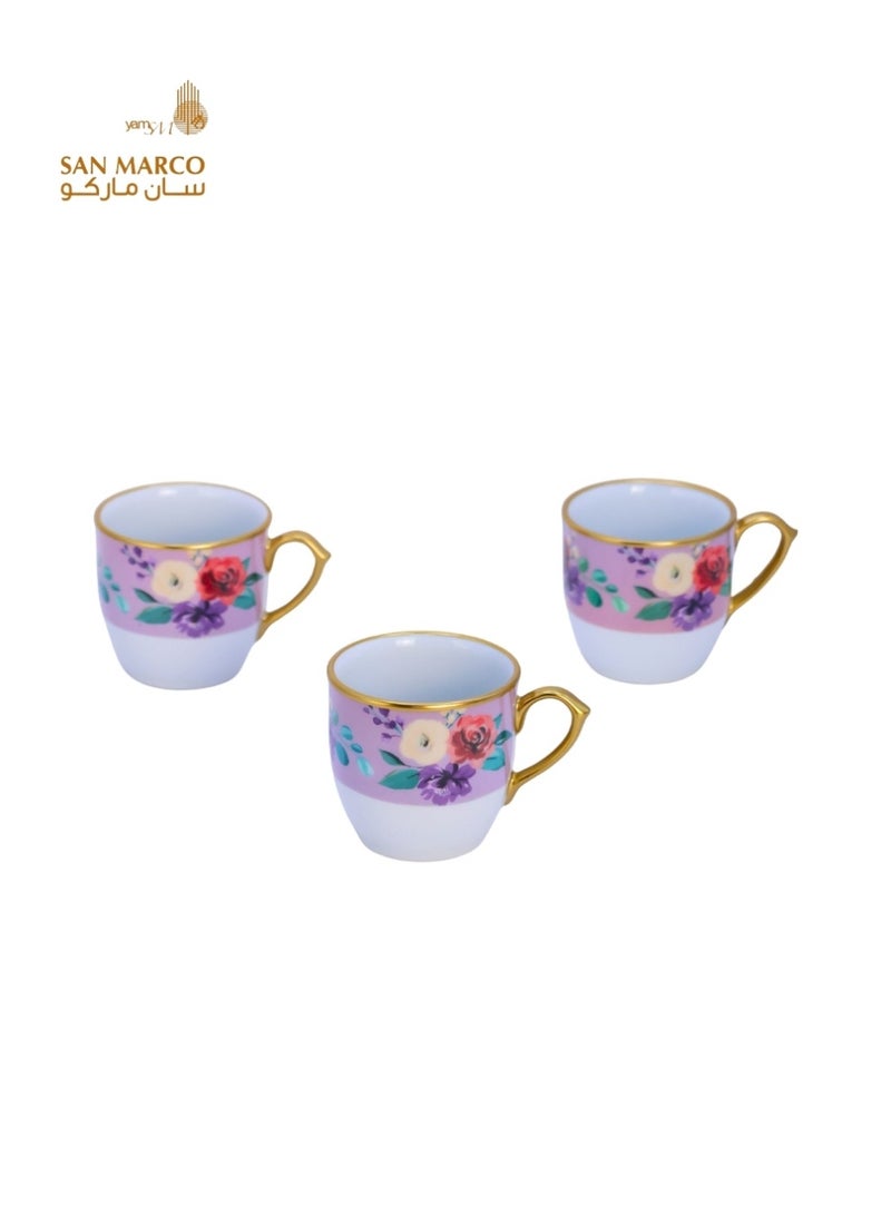 San Marco كوب قهوة تركي فاخر من حديقة الورد – 12 قطعة - Image 3