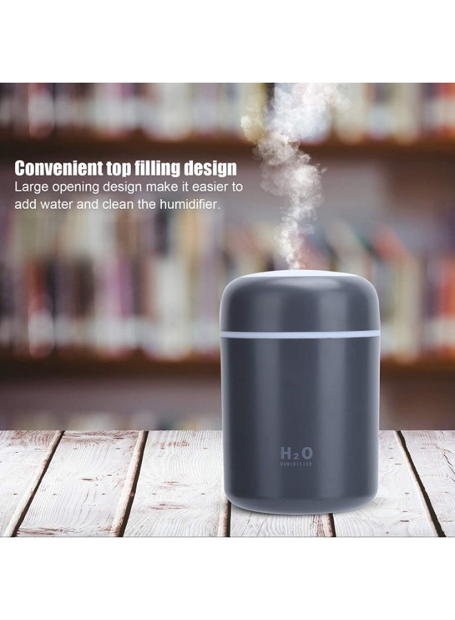 Grey USB Colorful Mini Humidifier Portable Air Humidifier and Essential Oil Diffuser with LED Night Light for Home Office and Car - Image 3