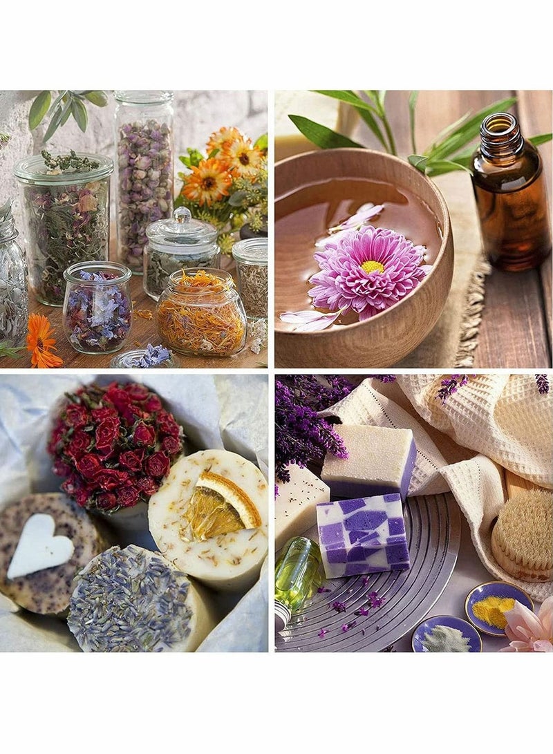 Excefore طقم زهور طبيعية مجففة، 12 حقيبة من الزهور المجففة المضغوطة لصنع الصابون، الشموع اليدوية، وحرف الاستحمام وفن الأظافر، تشمل الورد، اللافندر، الزنبق، الياسمين، وغيرها - Image 3
