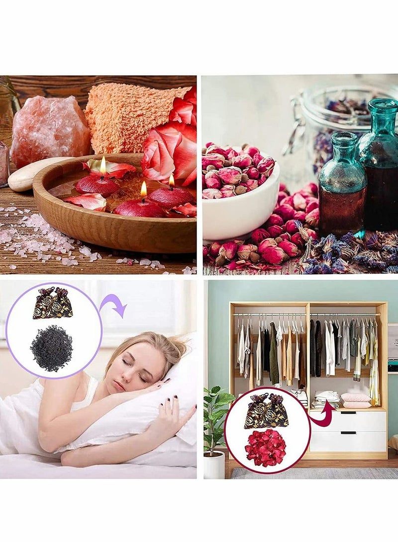 Excefore طقم زهور طبيعية مجففة، 12 حقيبة من الزهور المجففة المضغوطة لصنع الصابون، الشموع اليدوية، وحرف الاستحمام وفن الأظافر، تشمل الورد، اللافندر، الزنبق، الياسمين، وغيرها - Image 2