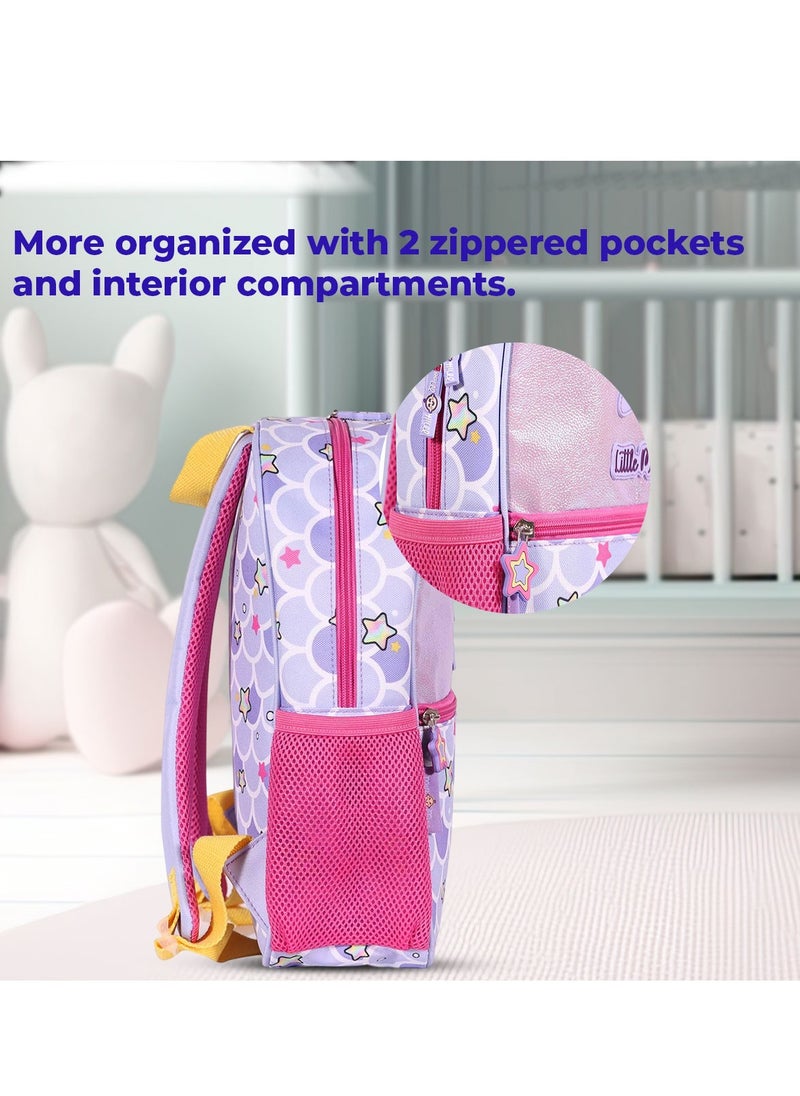 Milk & Moo Kids Backpack, Ergonomic Design School Bag with 2 Zipper Compartments, Water Bottle Storage Mesh, Compact Lightweight School Bag, Comfortable Fit, School Bookbag for Girls, Suitable for Pre School, Kindergarten, Elementary Grade  - Image 4