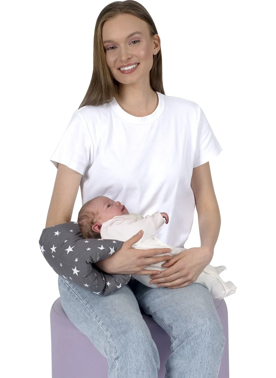 Sevi Bebe Sevibebe Practical Breastfeeding Pillow Gray Yıldız