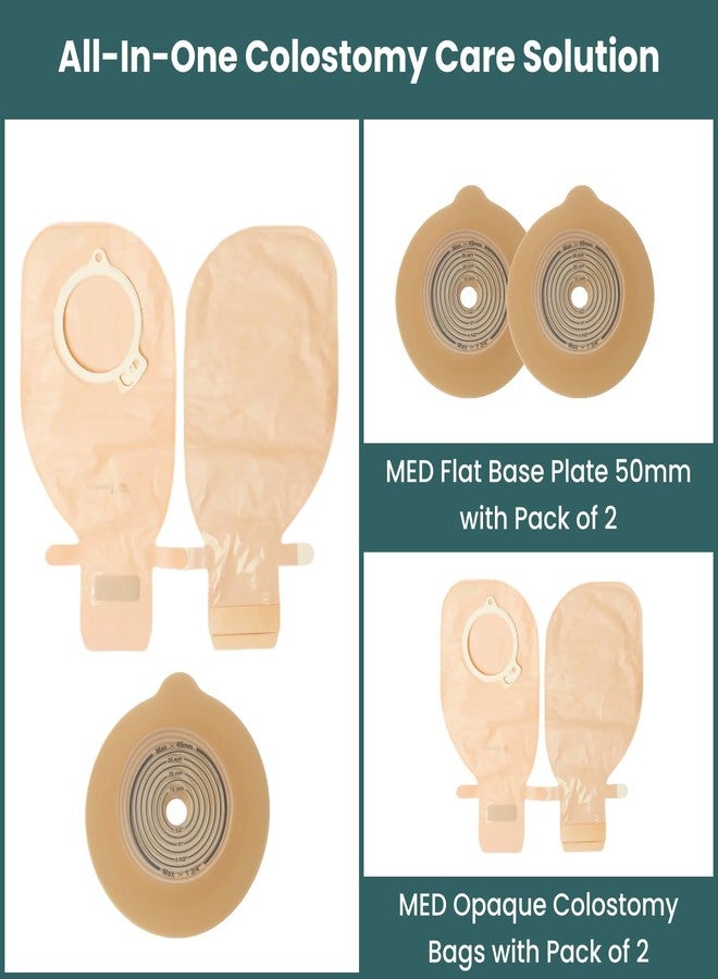 Med COLOPLAST 13985 Opaque Colostomy Bag with Flat Base Plate 50mm | Two-Piece Drainable Ostomy System with Filter - BP 250 (2) - Image 3