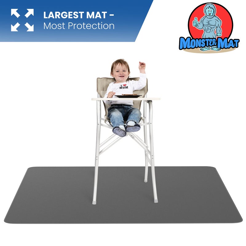 HIGHERHUMAN Super Jumbo Splat Mat â€“ 60â€ x 60â€ Extra Large Waterproof and Washable Protective Mess Mat for Floors and Tables During Arts Crafts Painting Playtime and Mess ( Dark Grey, Jumbo- 5ft x 5ft (60" x 60") - Image 5