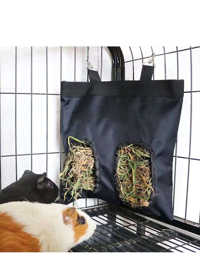SYOSI Rabbit Hay Feeder Bunny Hay Bag for Rabbits Hay Holder with Adjustable Shoulder Strap Large Capacity Hanging Hay Feeder Bag for Small Animal Rabbit Guinea 2 Style - Image 4