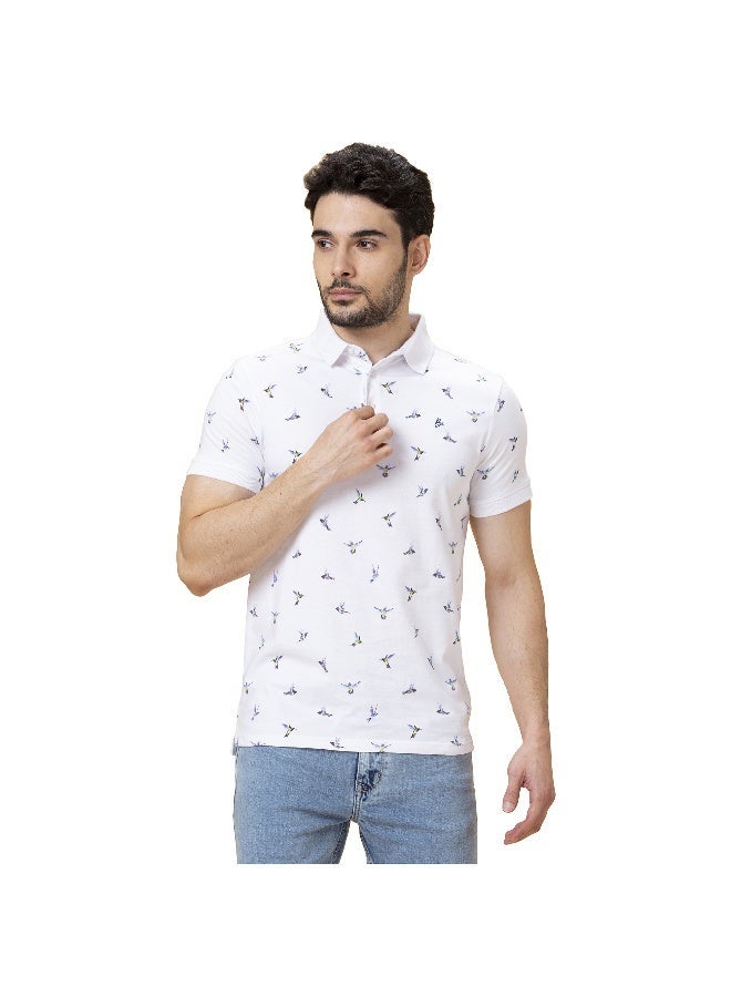 Being Human Mens White Polo Collar Short Sleeve Polo T-Shirt - Image 1