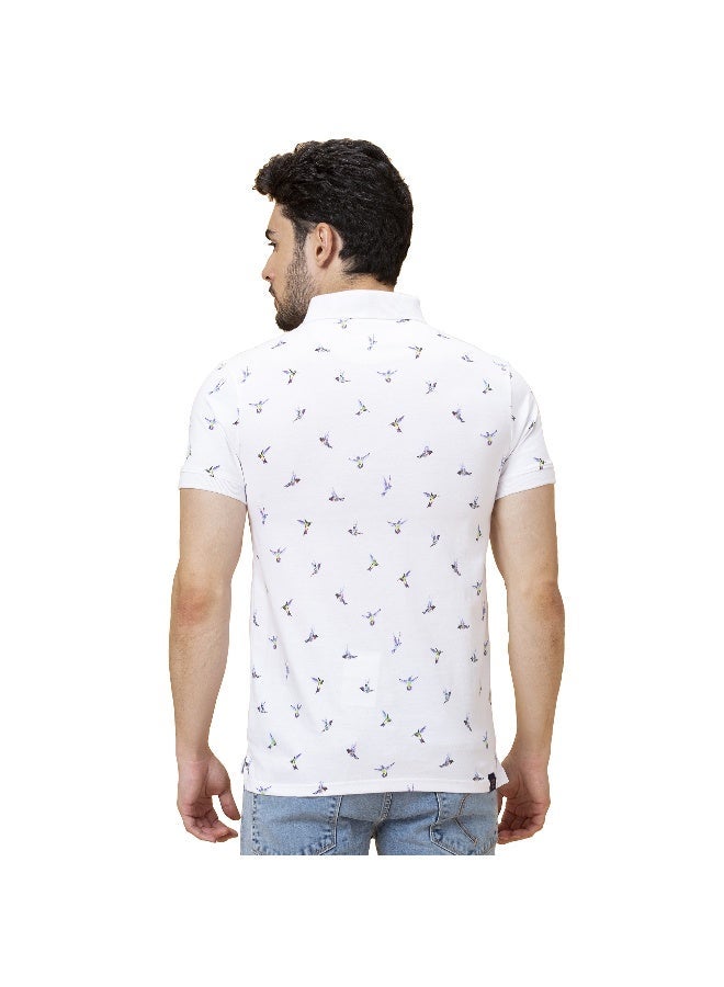 Being Human Mens White Polo Collar Short Sleeve Polo T-Shirt - Image 3