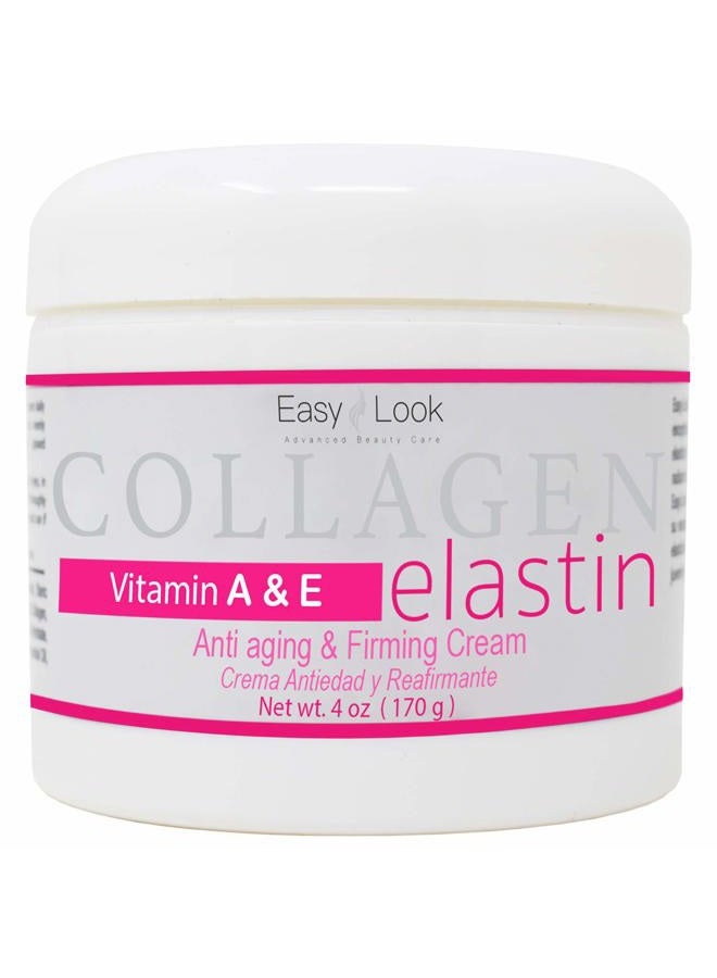 EASY LOOK كريم الكولاجين والإيلاستين بفيتامينات A و E مضاد للشيخوخة ومشدود 4 أونصات - Image 5