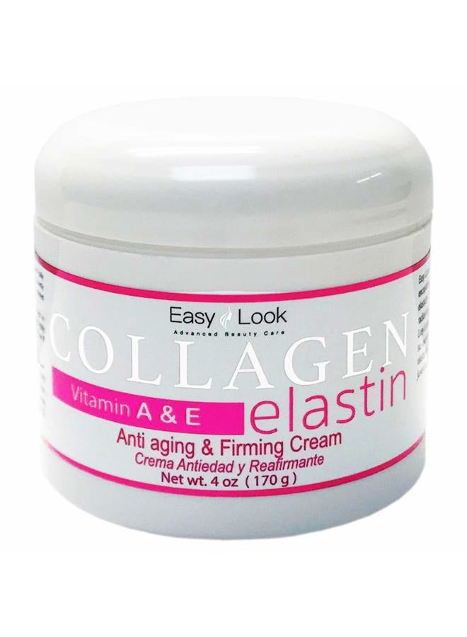 EASY LOOK كريم الكولاجين والإيلاستين بفيتامينات A و E مضاد للشيخوخة ومشدود 4 أونصات - Image 1