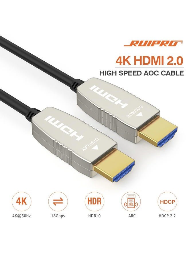 RUIPRO HDMI Fiber Cable 4K60HZ HDR 65 feet Light Speed HDMI2.0b Cable, Supports 18.2 Gbps, ARC, HDR10, HDCP2.2, 4:4:4, Ultra Slim and Flexible HDMI Optic Cable with Optic Technology 20m - Image 2