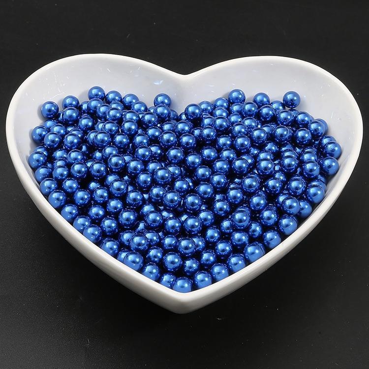 No hole imitation pearl creamy-white ABS color decorative pearl clothing accessories loose beads diy handmade jewelry accessories Blue
