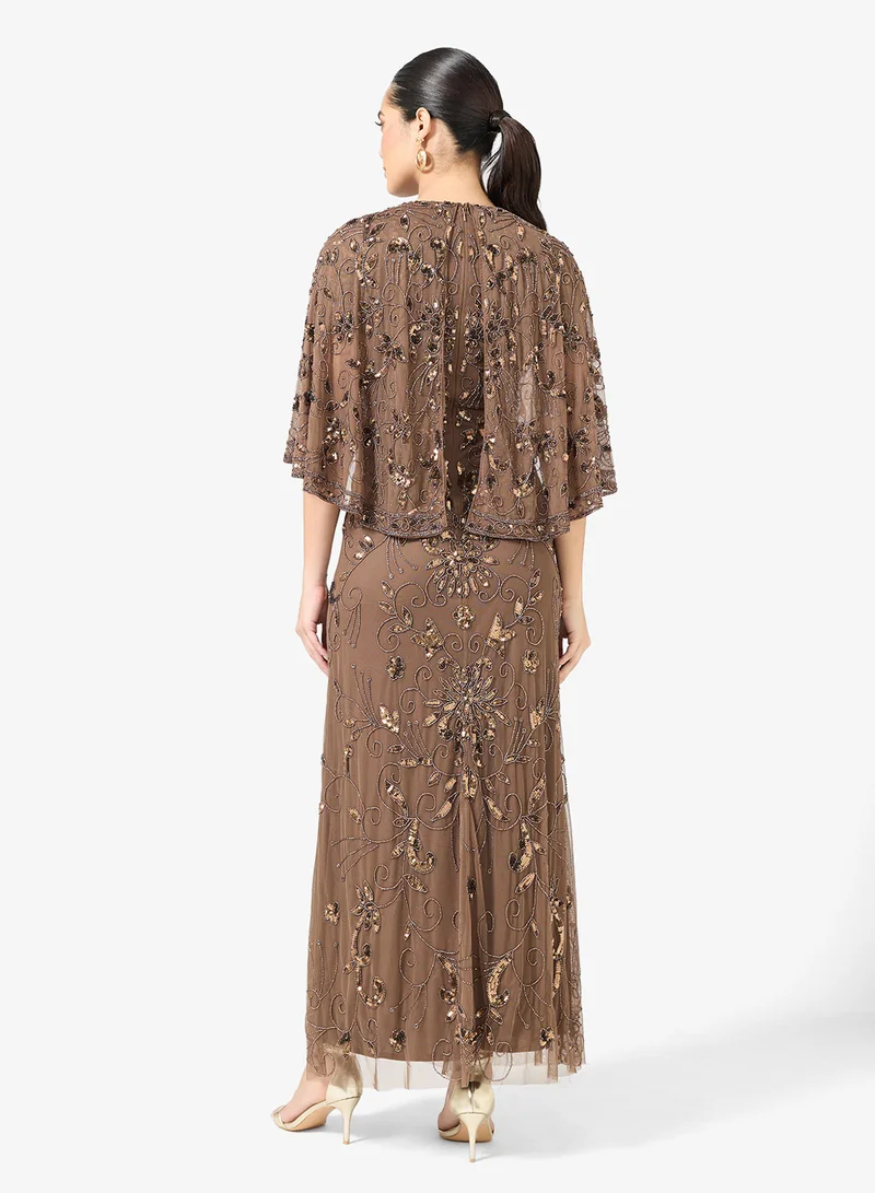 بيوت فستان ماكسي مزين بالترتر