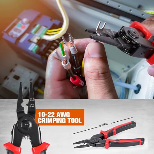 ELMVIA All in 1 Multifunction Stainless Steel Wire Stripper/Wire Crimping Tool, Wire Cutter, Wire Crimper, Cable Stripper, Wiring Tools and Multi-Function Hand Tool (5-In-1 Wire Stripper) - Image 3