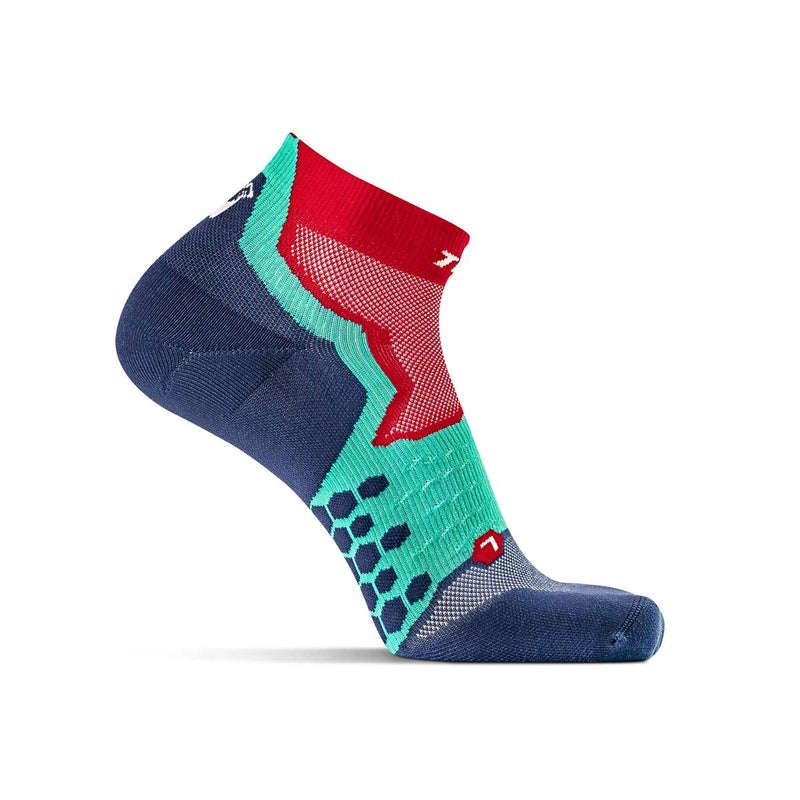 Thirty48 Performance Compression Low Cut Running Socks for Men and Women | More Compression Where Needed ([3 Pair] Red/Blue, Large - Women 9-10.5 // Men 10-11.5) - Image 2