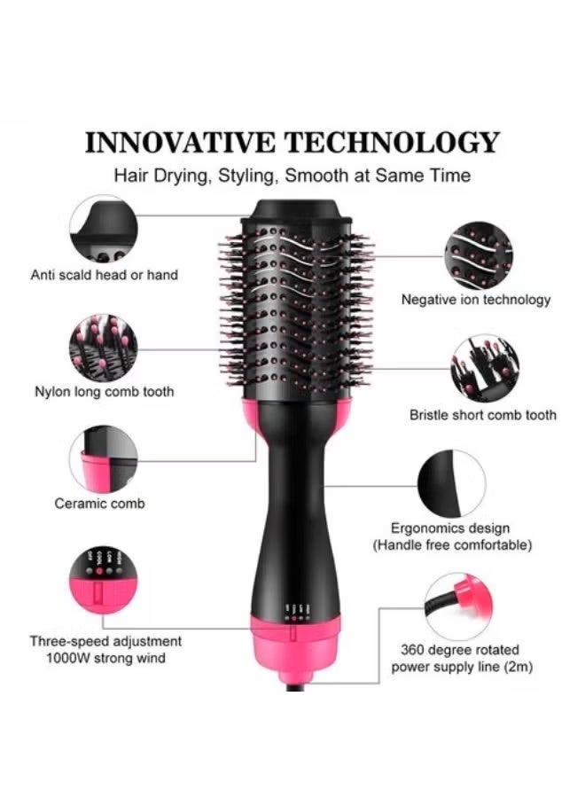 Cronier Electric Hair Dryer and Styler Brush Professional , Hot Air Styling Brush and Gift Set with Elegant Bag to Keep Brush, 2500 Watts with Ionic Technology and 360 Degree Rotation - Pink - Image 5