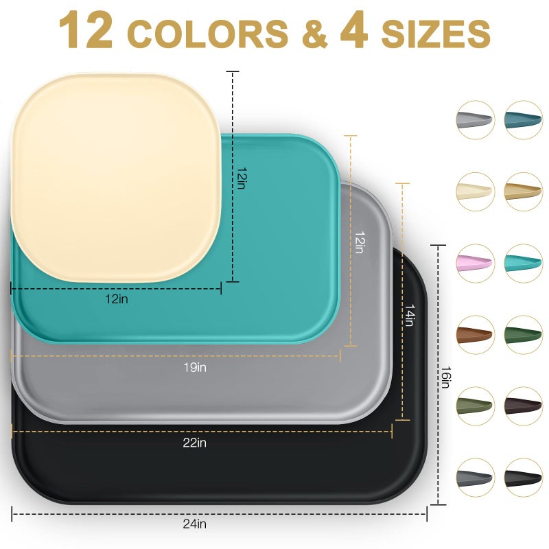 SMILOOL Small Silicone Pet Food Mat with Raised Edge for Food and Water Bowl, Square Dog Feeding Mats, Cat Food Trays for Floor Waterproof, Rubber Tray for Dogs and Cats, 12 x 12 x 0.7 Dark Grey - Image 2