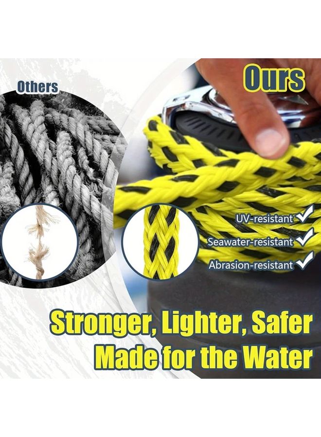 حبل قارب أزرق 6K طوله 60 قدمًا، حبال عائمة للمعدات المائية القابلة للسحب مثل الأنابيب - Image 5