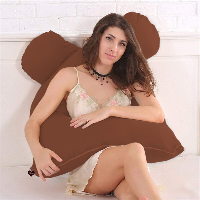 COOZLY Body Contour U Shape Prregnancy Pillows with 100% Cotton Zippered Covers | Pregnocare Microfibre| Pregnancy Pillow for Sleeping (Brick Orange) - Image 3