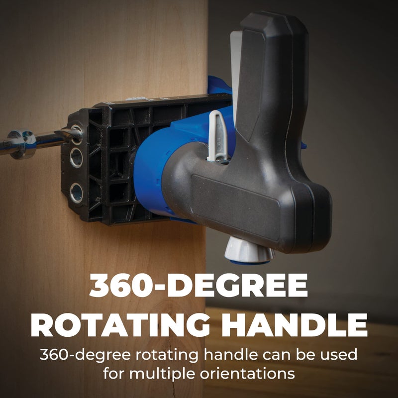 Kreg KPHJ520PRO Pocket-Hole Jig - Durable Kreg Pocket-Hole Jig - Easy Clamping & Adjusting - Includes 360-Degree Rotating Handle - with Pocket-Hole Screws - for Materials 1/2" to 1 1/2" Thick - Image 2