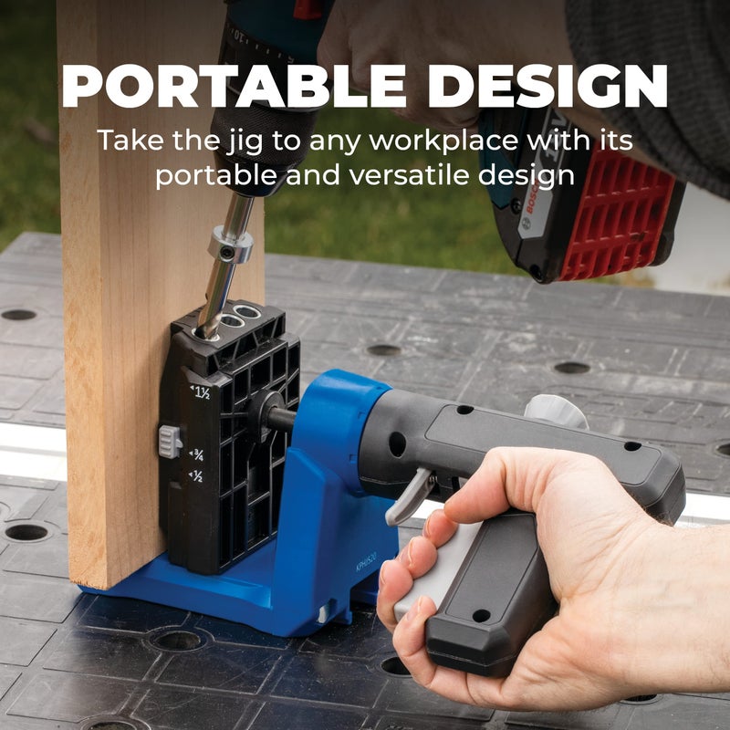 Kreg KPHJ520PRO Pocket-Hole Jig - Durable Kreg Pocket-Hole Jig - Easy Clamping & Adjusting - Includes 360-Degree Rotating Handle - with Pocket-Hole Screws - for Materials 1/2" to 1 1/2" Thick - Image 4