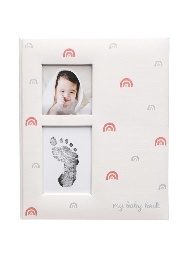 Kate & Milo Babybook and Ink Pad, Gender-Neutral Baby Keepsake, Baby’s First Year Milestone Moment Baby Book, Memory Journal, Rainbow Print - Image 1