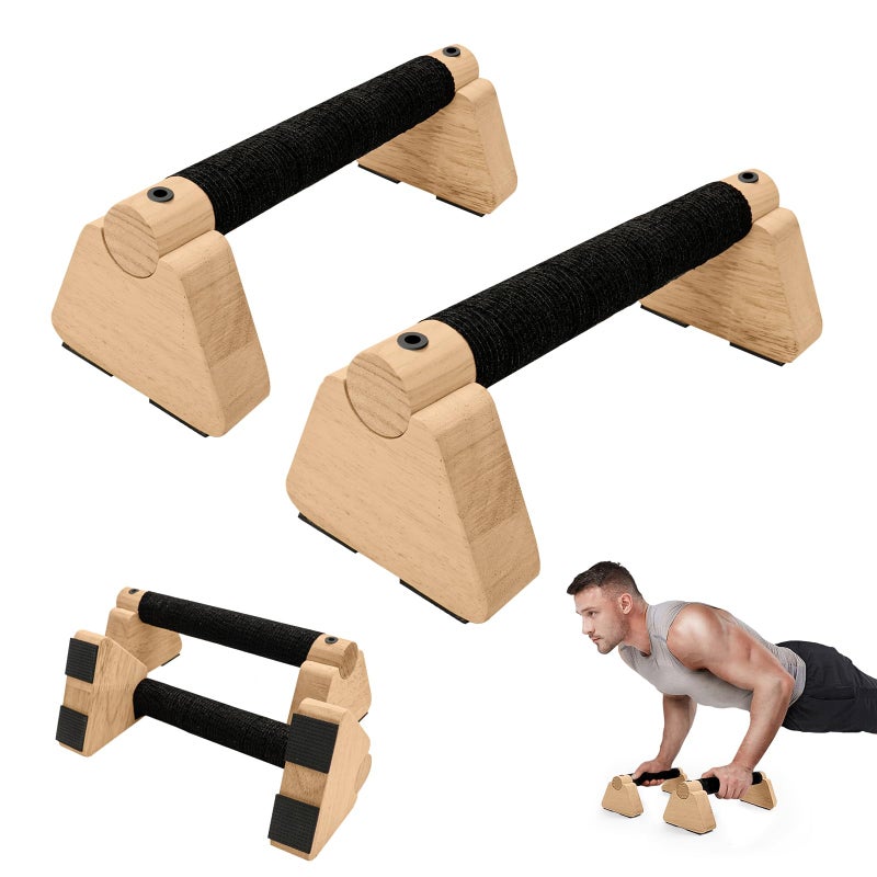 Rolitwils Parallettes Bars - Wooden Calisthenics Equipment for Handstand Training, Push Up Bars & Calisthenics Bar - Handstand Blocks and Pushup Handles for Men - Image 1