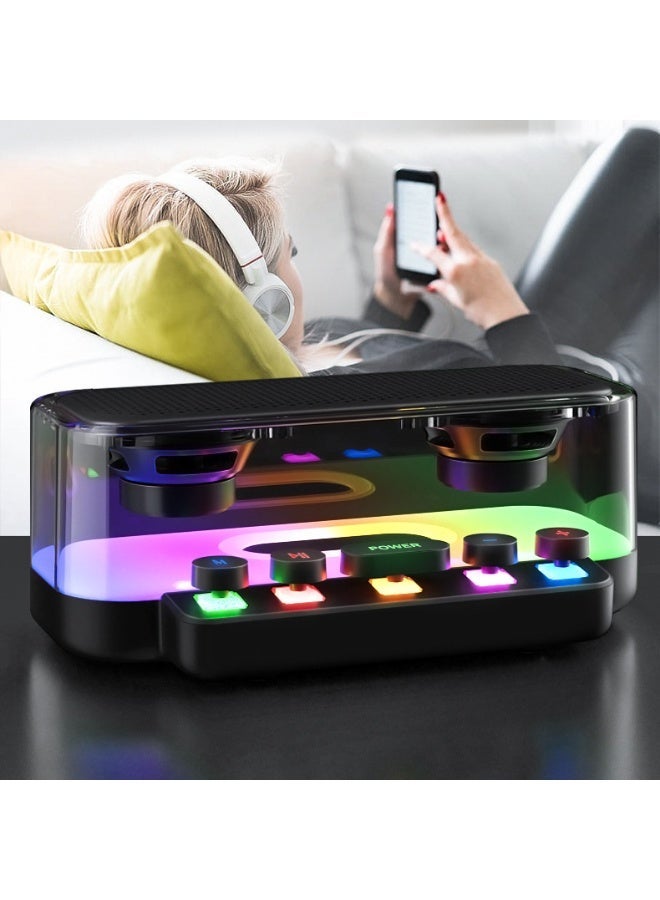 Symphony lighting Bluetooth audio mechanical button operation integrated electric punk style audio gift speaker - Image 2