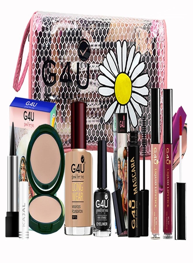 G4U All in One Makeup Kit With Pouch Gift Set for Women & Girls, Basic Cosmetics Kit for Beginner & Professionals Pack of 8 Pcs A23012040 - Image 2