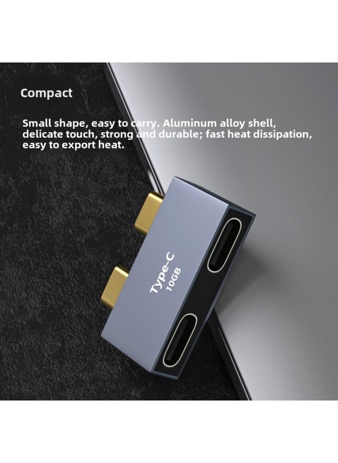 Generic - Suitable For Apple MacBook Notebook Double Typec Male To Female Adapter USB3.1 Dual Interface Fast Charging 100W-Interface Form:Type-C Revolution Double C Mother - Image 1