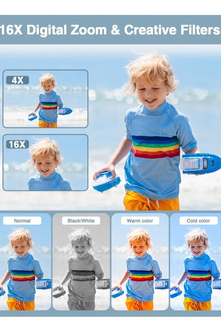 Lecran Digital Camera, FHD 1080P Camera, Digital Point and Shoot Camera with 16X Zoom Anti Shake, Compact Small Camera for Boys Girls Kids - Image 4