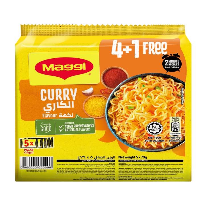 2 Minutes Noodles Curry Flavour In Multipack Buy 4 Get 1 Free