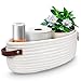 AmapleL AmapleL Woven Storage Basket with Handles for Toilet Tank Top, Bathroom Storage Organizer Basket Bin Toilet Paper, Home  - Image 2