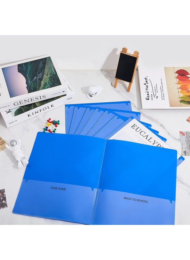 Henoyso - 72 Pcs School To Home Folders Take Home Heavy Duty Folders 2 Pocket Folder Homework Folders For Students Parent Teacher Communication Folders For Kid Student Home Classroom 11.8 X 9.45 In (Blue) - Image 1