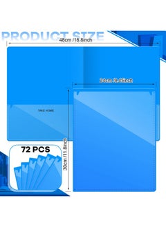 Henoyso 72 Pcs School To Home Folders Take Home Heavy Duty Folders 2 Pocket Folder Homework Folders For Students Parent Teacher Communication Folders For Kid Student Home Classroom 11.8 X 9.45 In (Blue)  - Image 3