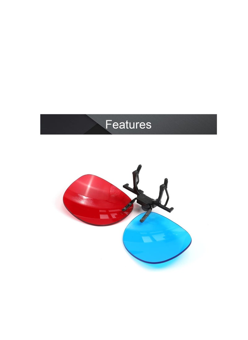 SYOSI Clip on Glasses Red Blue Anaglyph 3D No Frame Resin Lens Myopia Clip   3 Sets Simple Style 3D Movie Game 2PCS  - Image 3