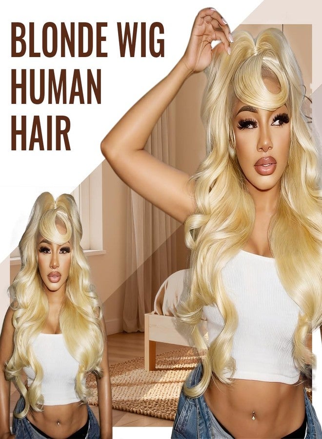 لوميري باروكة شعر طبيعي لوميير 613 دانتيل أمامي، طول 28 بوصة، 13x4، شعر أشقر مموج، كثافة 180، دانتيل أمامي شفاف عالي الدقة، شعر طبيعي، منتوفة مسبقًا للنساء - Image 3