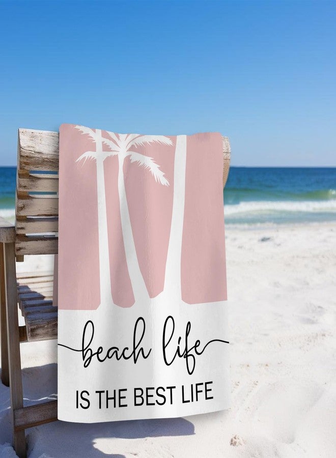 Tzhim Beach Themed Beach Towel, Ocean Coastal Beachy Pool Towels, Summer Vacation Nautical BeachLife is The Best Life Sand Towel Large Bath Towels Gifts for Women Men, 30x60in - Image 2