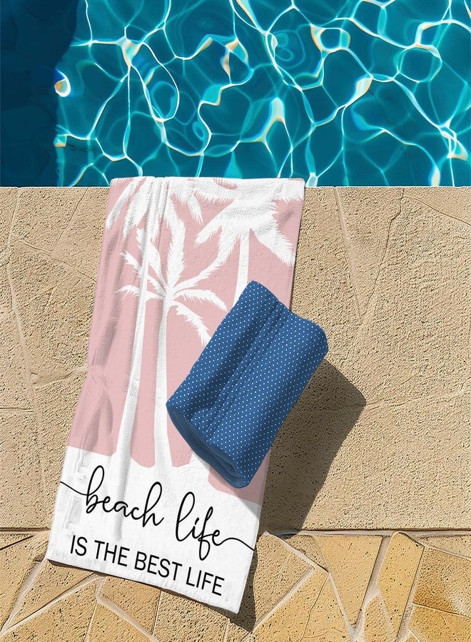 Tzhim Beach Themed Beach Towel, Ocean Coastal Beachy Pool Towels, Summer Vacation Nautical BeachLife is The Best Life Sand Towel Large Bath Towels Gifts for Women Men, 30x60in - Image 5