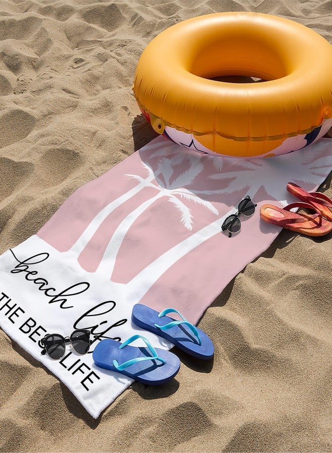 Tzhim Beach Themed Beach Towel, Ocean Coastal Beachy Pool Towels, Summer Vacation Nautical BeachLife is The Best Life Sand Towel Large Bath Towels Gifts for Women Men, 30x60in - Image 3