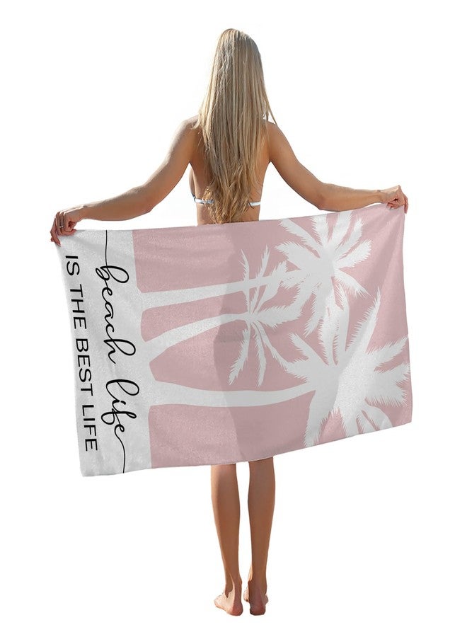 Tzhim Beach Themed Beach Towel, Ocean Coastal Beachy Pool Towels, Summer Vacation Nautical BeachLife is The Best Life Sand Towel Large Bath Towels Gifts for Women Men, 30x60in - Image 1
