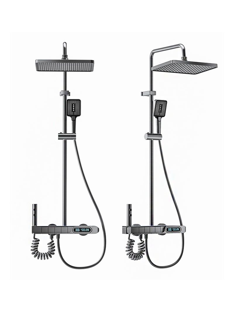 HaLunhi Shower System Thermostatic Piano Key Shower Faucet Set with Digital Display Ambient Lights Shower Combo Set with 12" Rain Shower Head, Tub Spout, Hand Shower, Bidet Sprayer - Image 2
