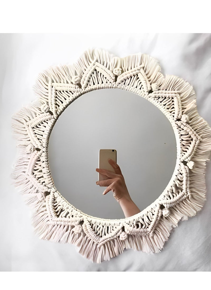 Generic - Boho macrame Woven Tapestry Wall  Mirror Hanging Tapestry - Image 1