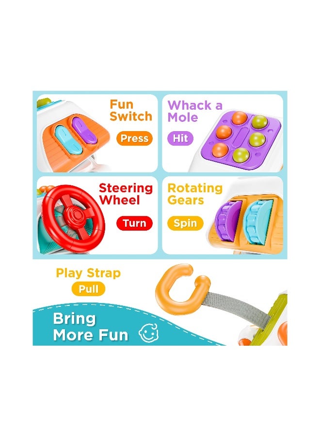 Baby Busy Cubefor Toddler 1-3, Montessori Sensory Toys Infant Carseat Toy Plane Travel Toy Educational Learning Cube Travel Busy Board Educational Infant Toy Infant Montessori Cube Baby Plane Toy - Image 3