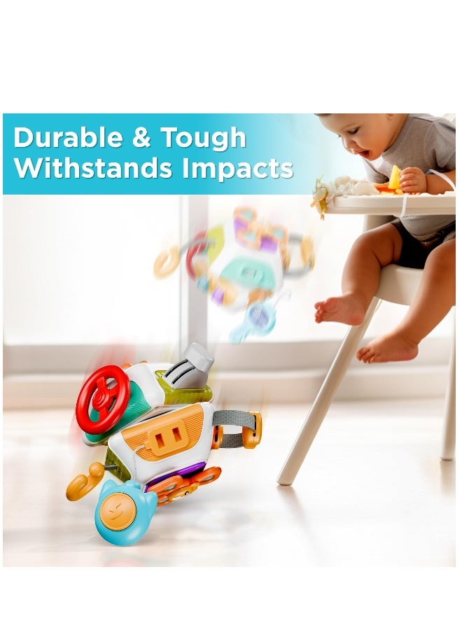 Baby Busy Cubefor Toddler 1-3, Montessori Sensory Toys Infant Carseat Toy Plane Travel Toy Educational Learning Cube Travel Busy Board Educational Infant Toy Infant Montessori Cube Baby Plane Toy - Image 4