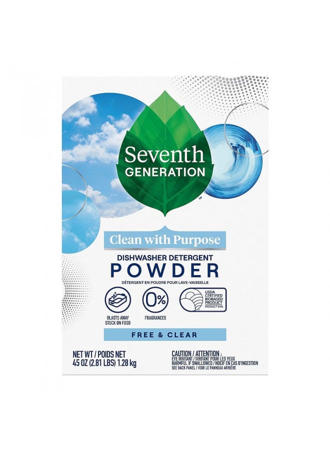 Seventh Generation Dishwasher Detergent Powder, Free & Clear, 45 oz - Image 2