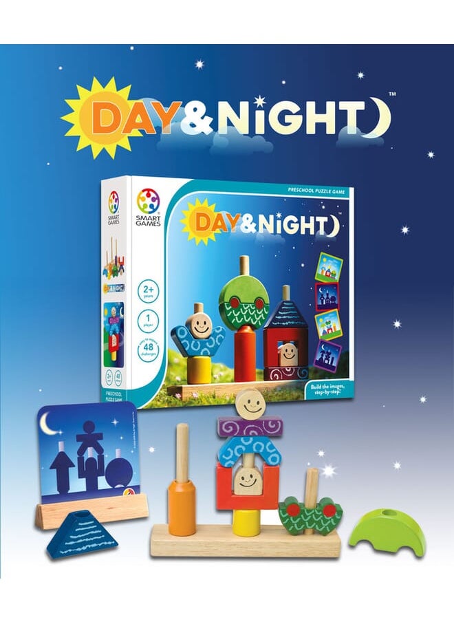 SmartGames - Day And Night By Smart Games Wooden Puzzle Game Multicolor - Image 1