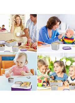 Adando Adando 304 Stainless Steel Lunch Box: 720ml 3-Compartment Thermal Bento Box-Microwave-Safe Bento Containers - 304 Insulated Leakproof for Adults Office Students School - with Thermal Bag & Cutlery  - Image 5