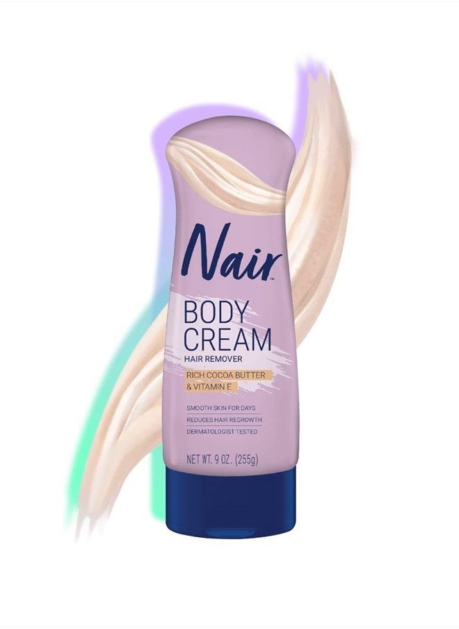 Nair Hair Remover Lotion Cocoa Butter & Vitamin-E 9 Ounce (266ml) (2 Pack)  - Image 1