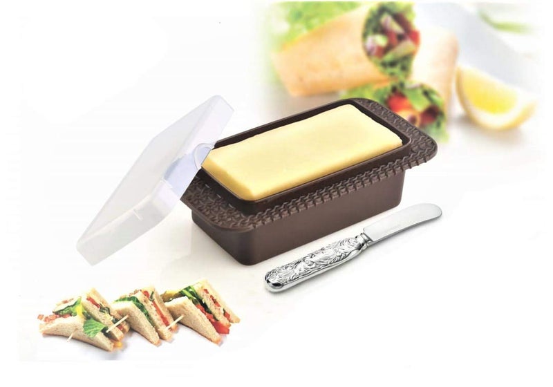 Prisma Collections Butter Box Utility Container/Plastic Butter Dish Plastic Butter Pot Case with Lid Pack of 1 (Color as per Availability - Image 1